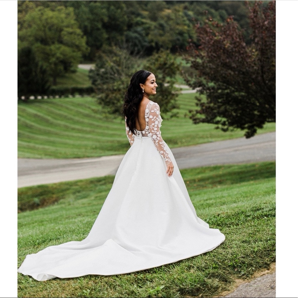 (SOLD) Modern Trousseau Mikado Silk Overskirt